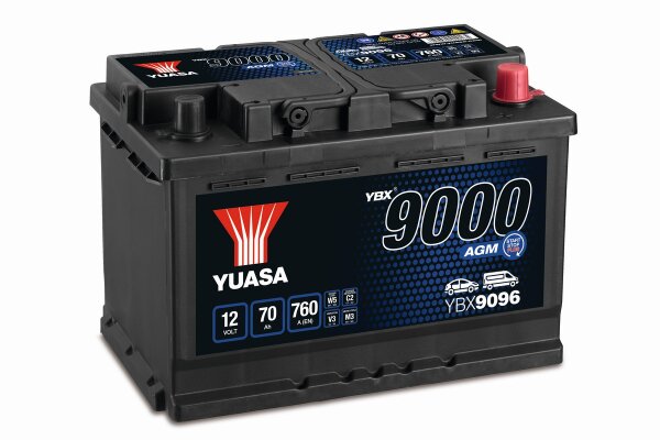 YUASA YBX9096 12V 70Ah 760A AGM Start Stop